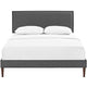Amaris Fabric Full Platform Bed with Squared Tapered Legs by Modway| Gray
