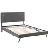 Modway Ruthie Fabric Upholstered Queen Platform Bed Frame in Gray With Splayed Legs MDY-MOD-5931-GRY