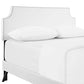 Modway Corene Faux Leather Upholstered Full Platform Bed Frame With Round Splayed Legs in White MDY-MOD-5944-WHI