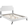 Corene Vinyl Queen Platform Bed with Round Splayed Legs by Modway| White