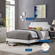 Corene Vinyl Queen Platform Bed with Round Splayed Legs by Modway| White