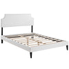 Corene Vinyl Queen Platform Bed with Squared Tapered Legs by Modway| White