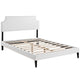 Corene Vinyl Queen Platform Bed with Squared Tapered Legs by Modway| White