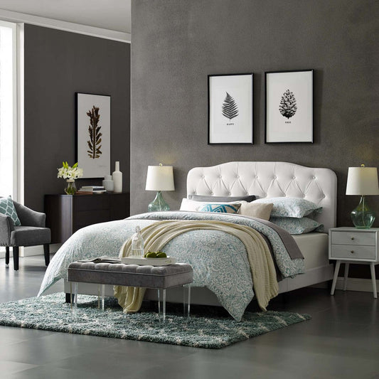 Amelia Full Faux Leather Bed  - No Shipping Charges