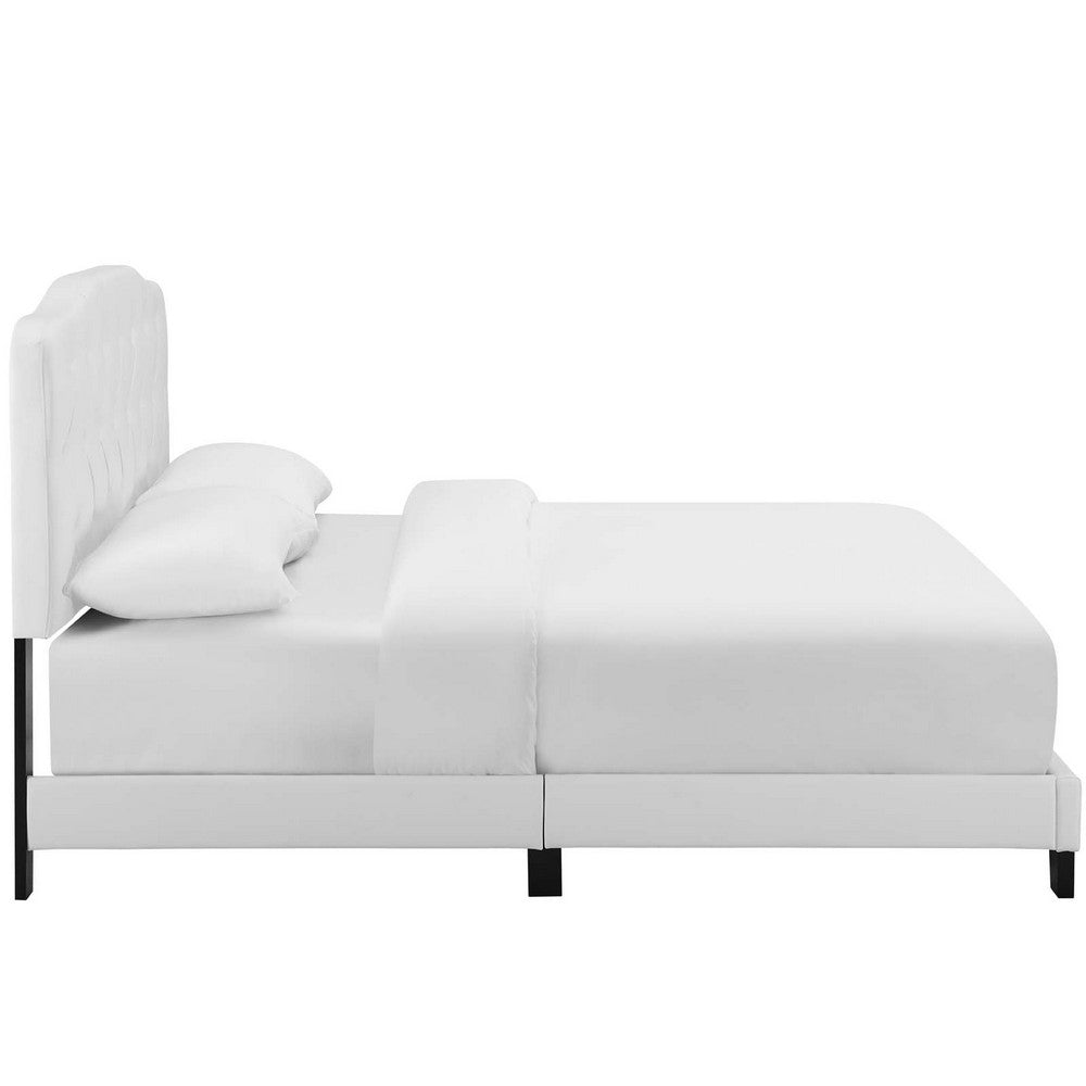 Amelia Faux Leather King Bed by Modway| White