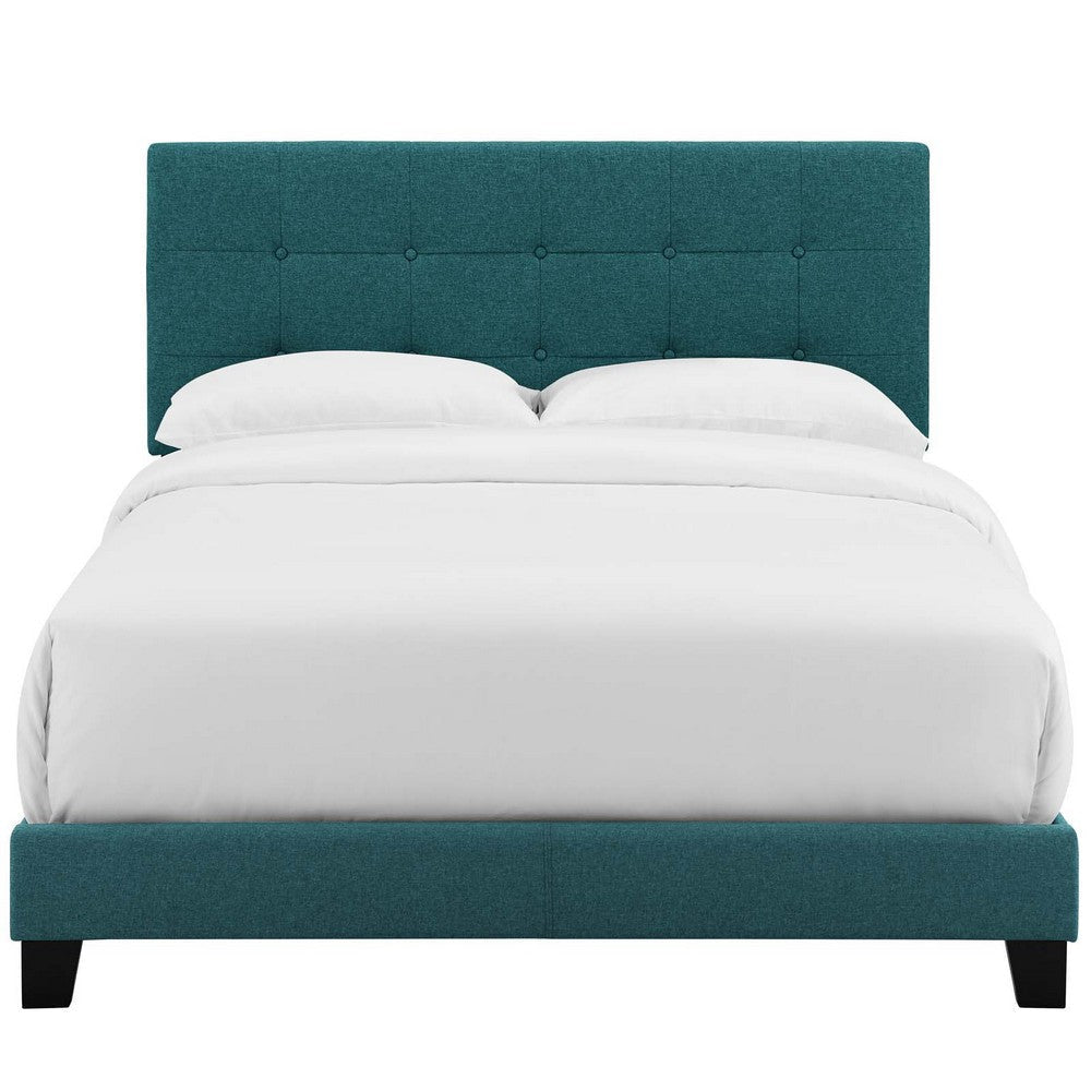 Modway Amira Tufted Fabric Upholstered Full Bed Frame With Headboard In Teal MDY-MOD-6000-TEA