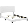 Amira Upholstered Fabric King Bed by Modway| White