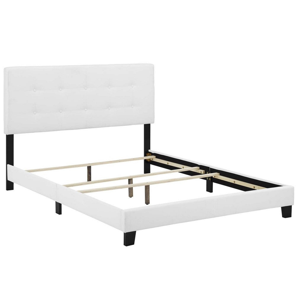 Amira Upholstered Fabric King Bed by Modway| White