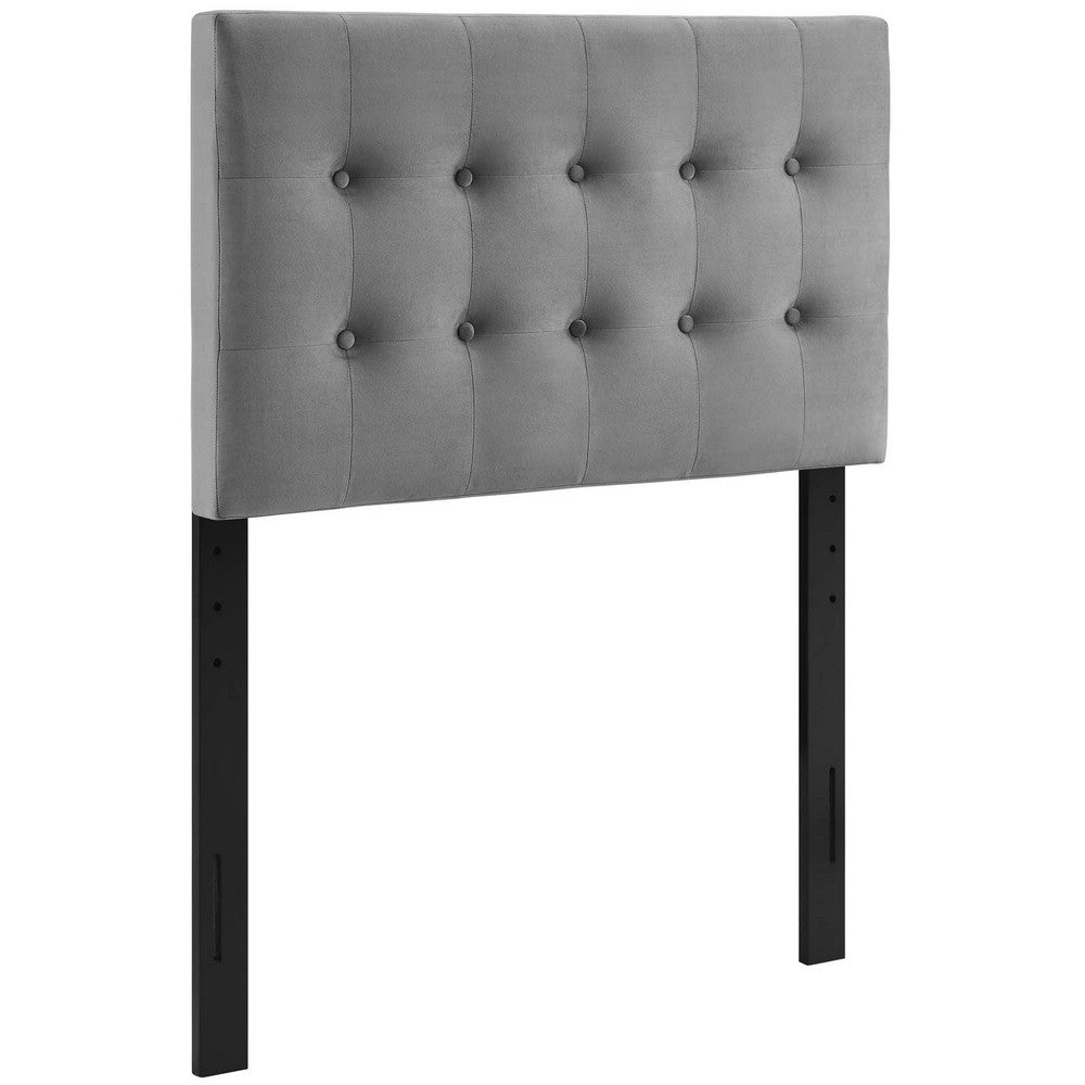 Emily Twin Biscuit Tufted Performance Velvet Headboard By Casagear Home