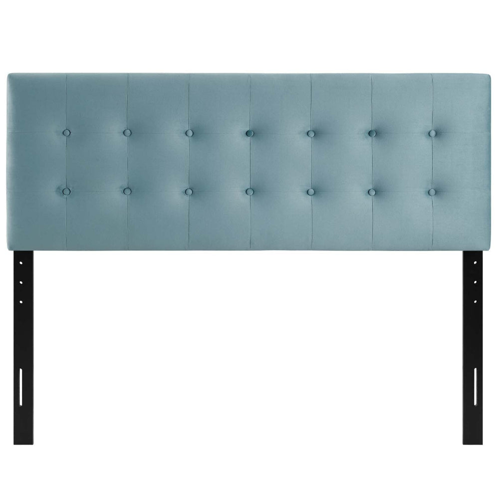 Modway Emily Queen Biscuit Tufted Performance Velvet Headboard Light Blue
