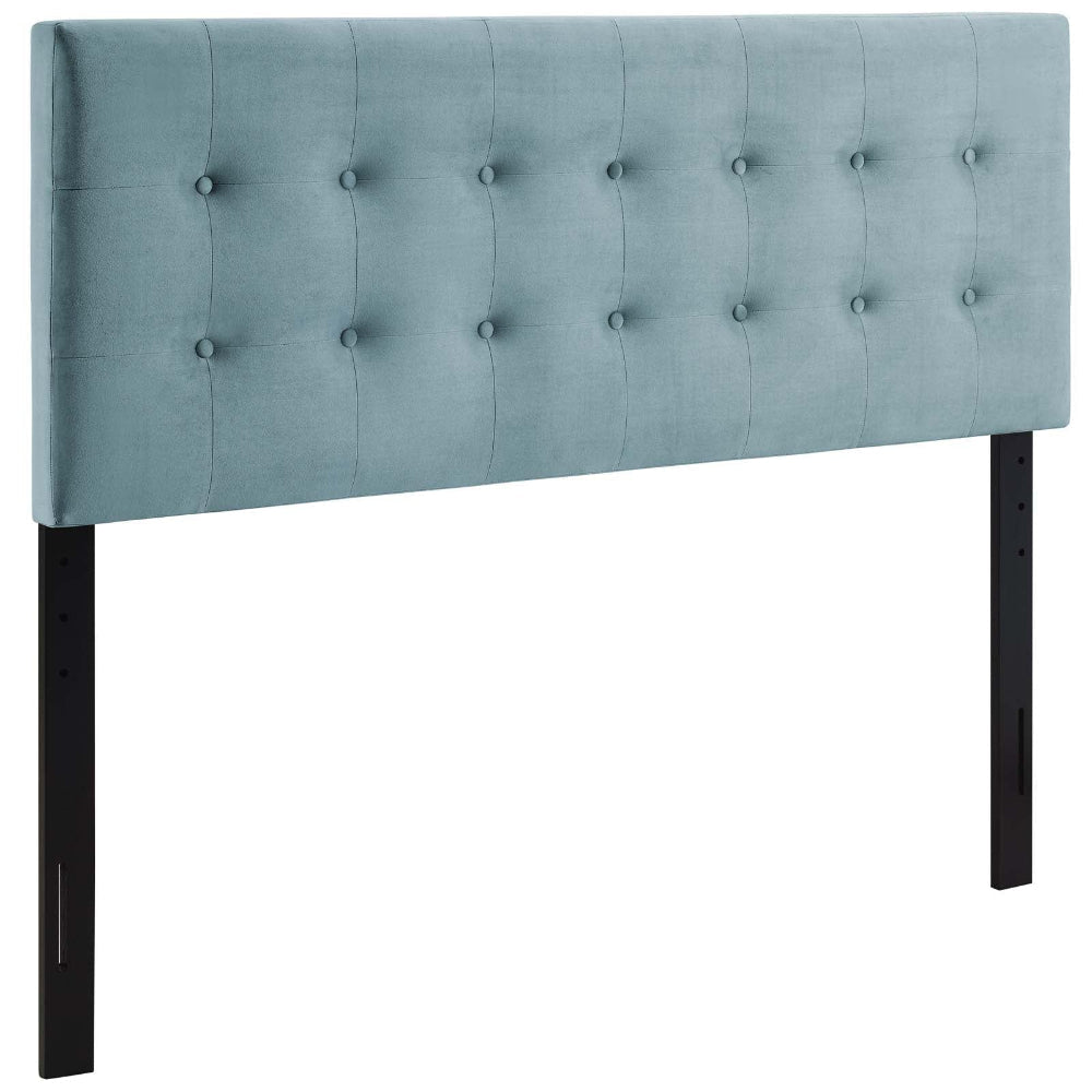 Modway Emily Queen Biscuit Tufted Performance Velvet Headboard Light Blue