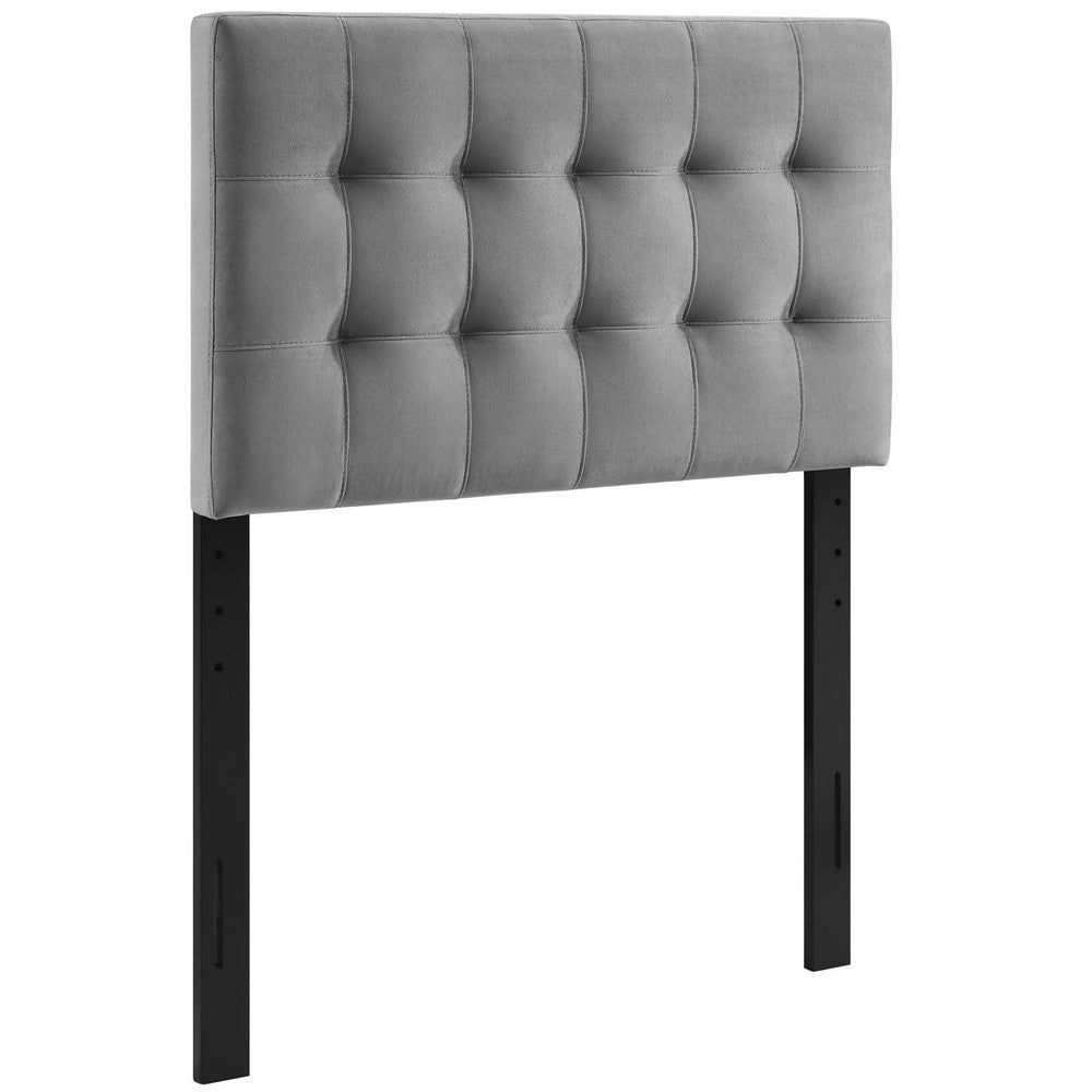 Modway Lily Biscuit Tufted Twin Performance Velvet Headboard Gray