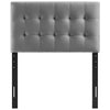 Modway Lily Biscuit Tufted Twin Performance Velvet Headboard Gray
