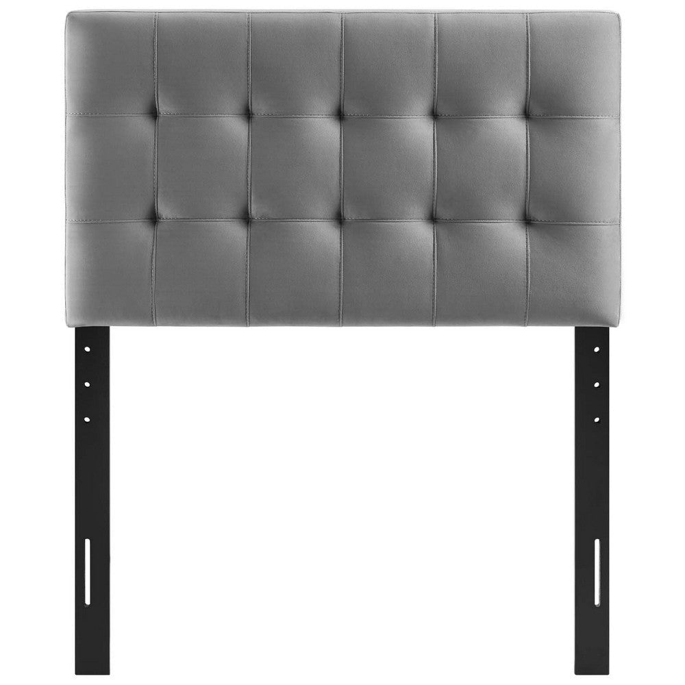 Modway Lily Biscuit Tufted Twin Performance Velvet Headboard Gray
