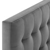 Modway Lily Biscuit Tufted Twin Performance Velvet Headboard Gray