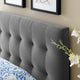 Modway Lily Biscuit Tufted Twin Performance Velvet Headboard Gray