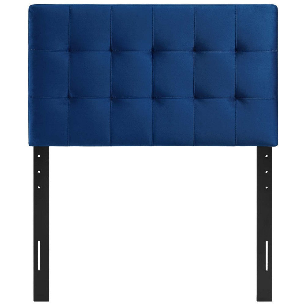 Modway Lily Biscuit Tufted Twin Performance Velvet Headboard Navy MDY-MOD-6118-NAV