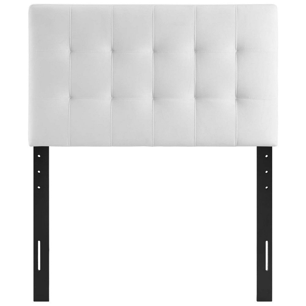 Modway Lily Biscuit Tufted Twin Performance Velvet Headboard White MDY-MOD-6118-WHI