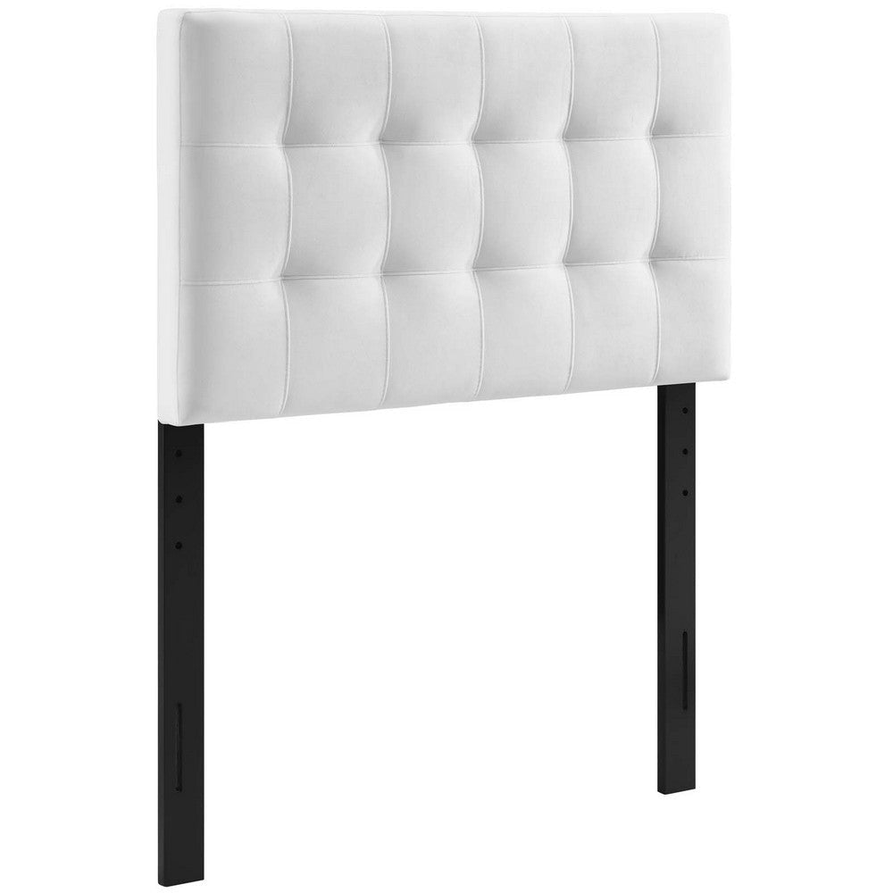 Modway Lily Biscuit Tufted Twin Performance Velvet Headboard, White