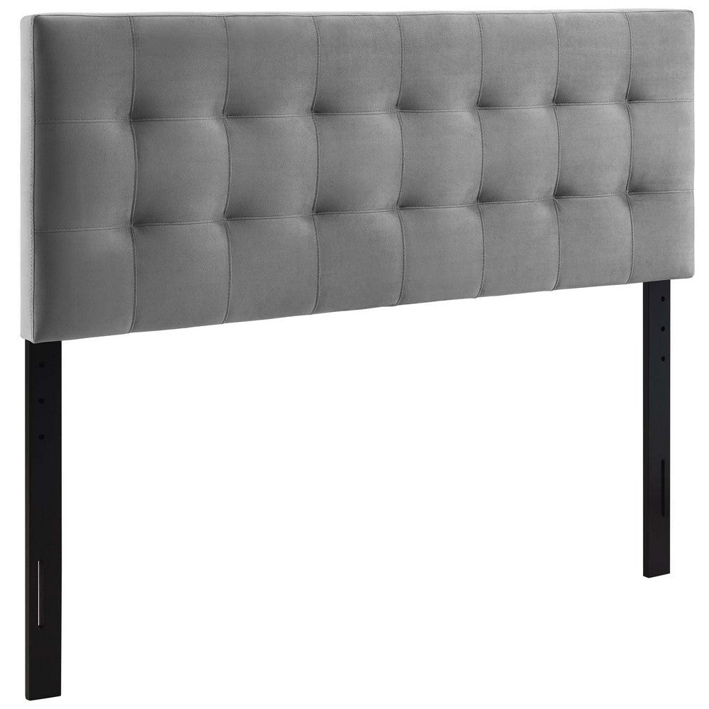 Modway Lily Biscuit Tufted Full Performance Velvet Headboard Gray