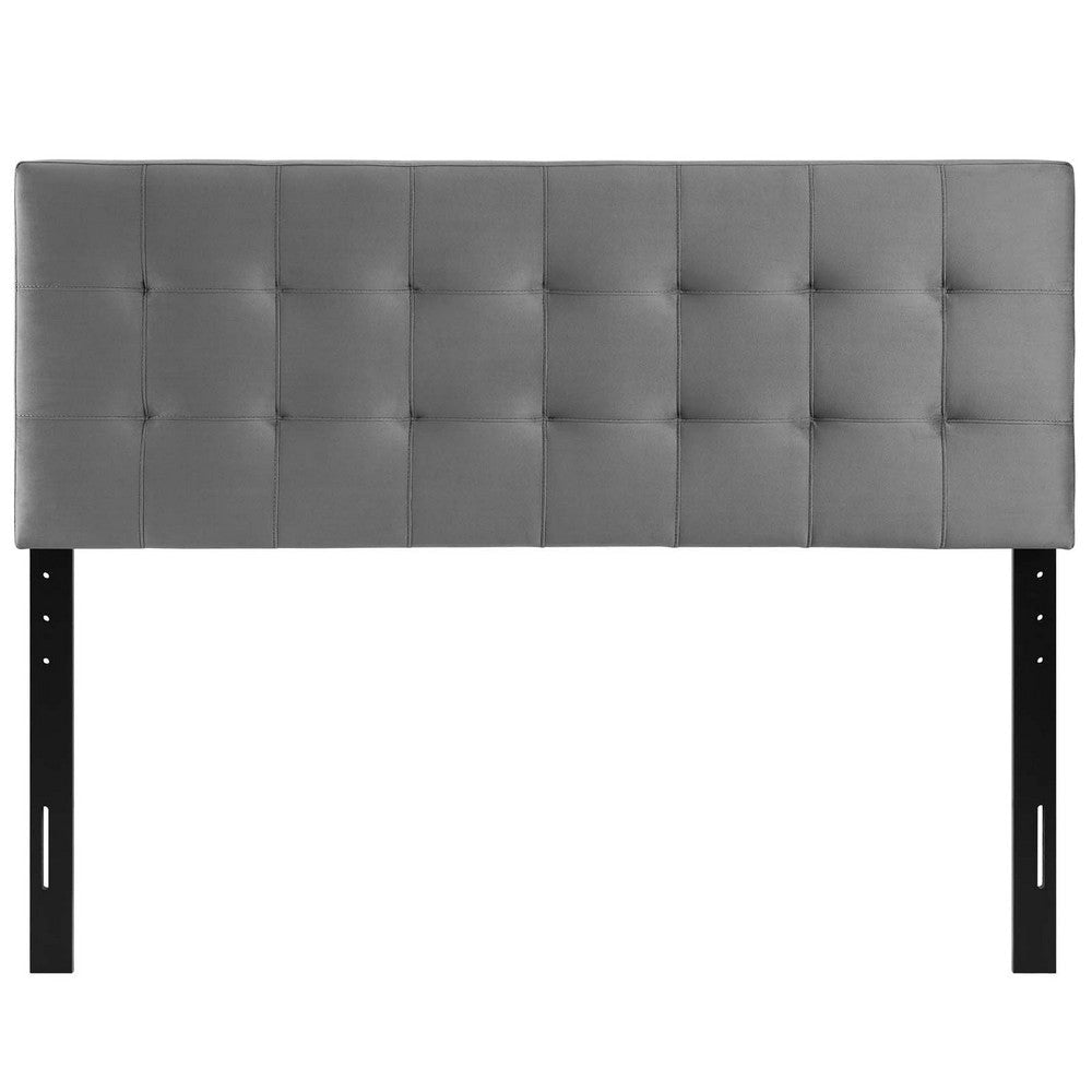 Modway Lily Biscuit Tufted Full Performance Velvet Headboard Gray