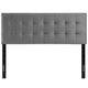 Modway Lily Biscuit Tufted Full Performance Velvet Headboard Gray