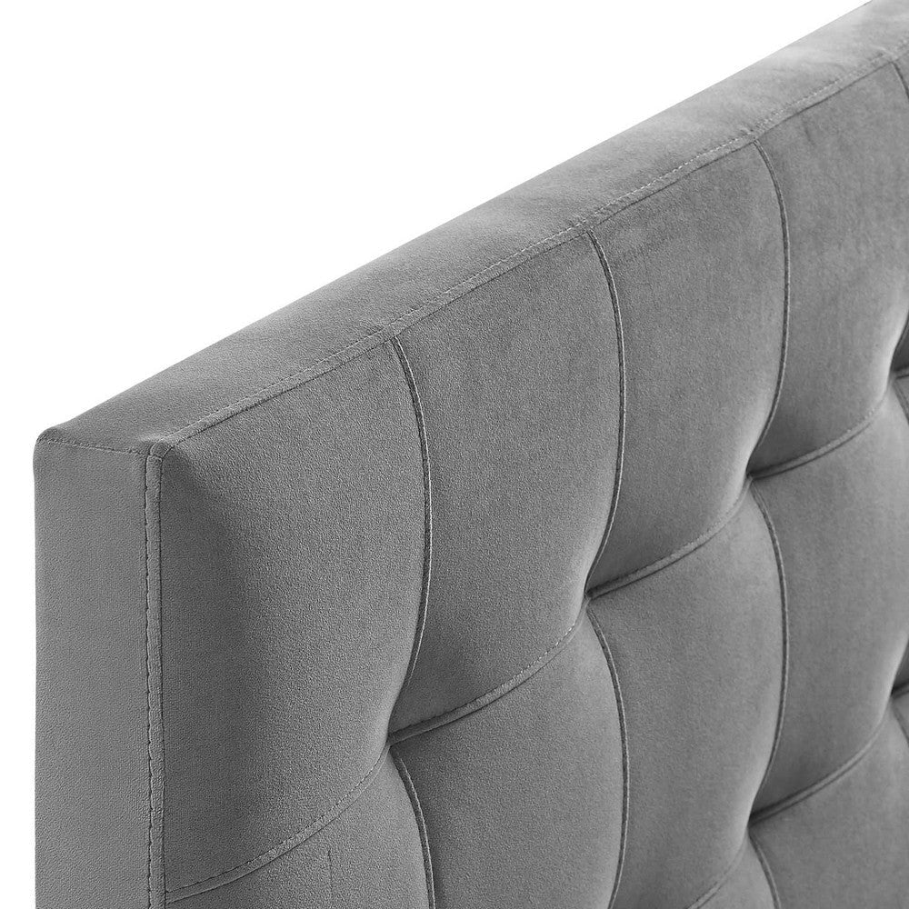 Modway Lily Biscuit Tufted Full Performance Velvet Headboard Gray