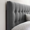 Modway Lily Biscuit Tufted Full Performance Velvet Headboard Gray