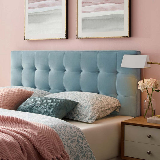 Lily Biscuit Tufted Full Performance Velvet Headboard  - No Shipping Charges