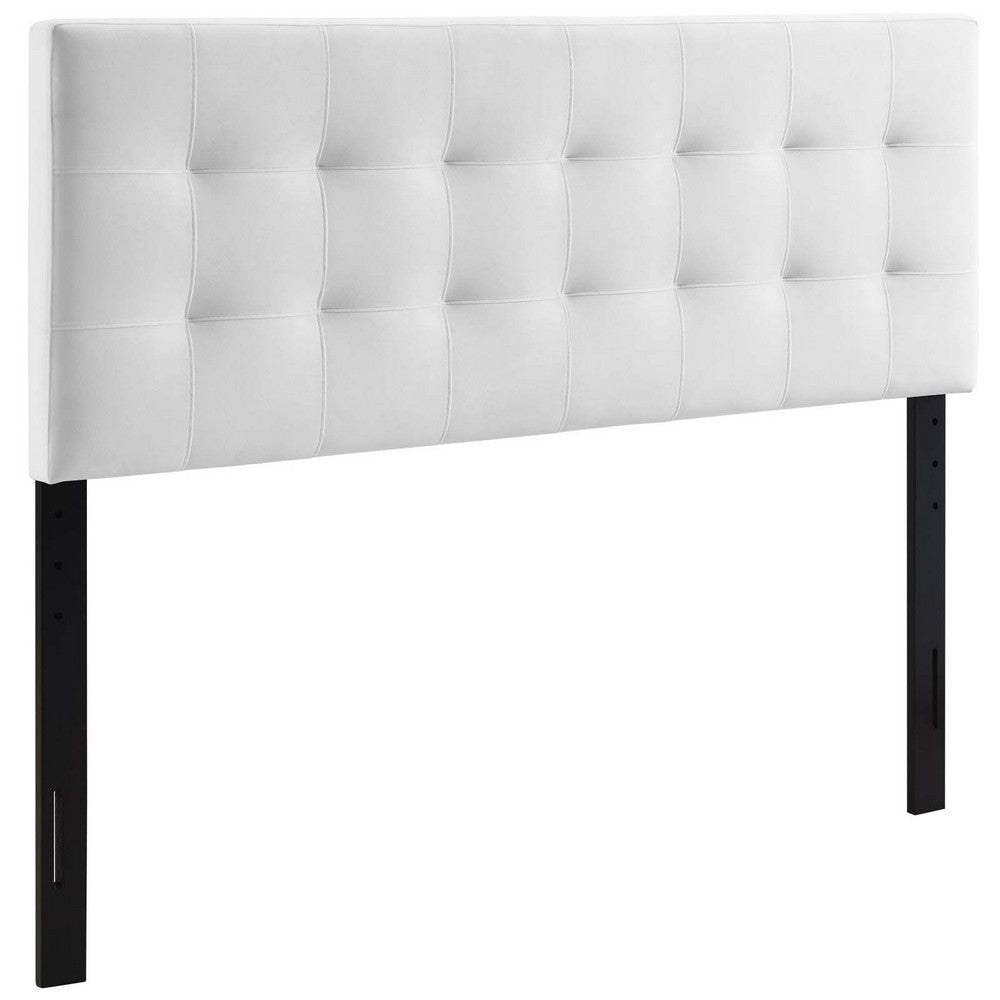 Modway Lily Biscuit Tufted Full Performance Velvet Headboard, White