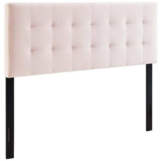 Modway Lily Queen Biscuit Tufted Performance Velvet Headboard, Pink