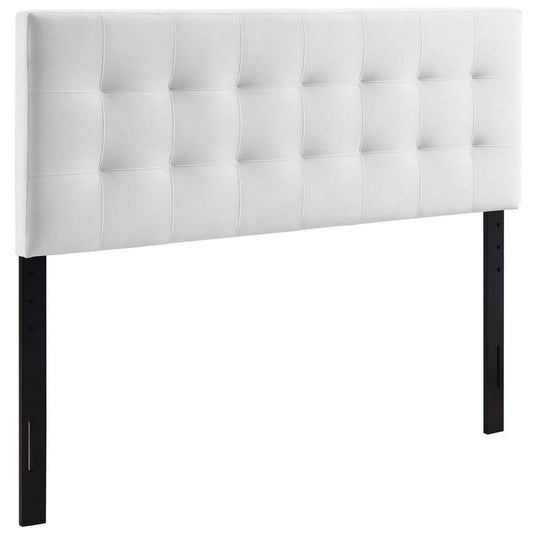 Modway Lily Queen Biscuit Tufted Performance Velvet Headboard, White