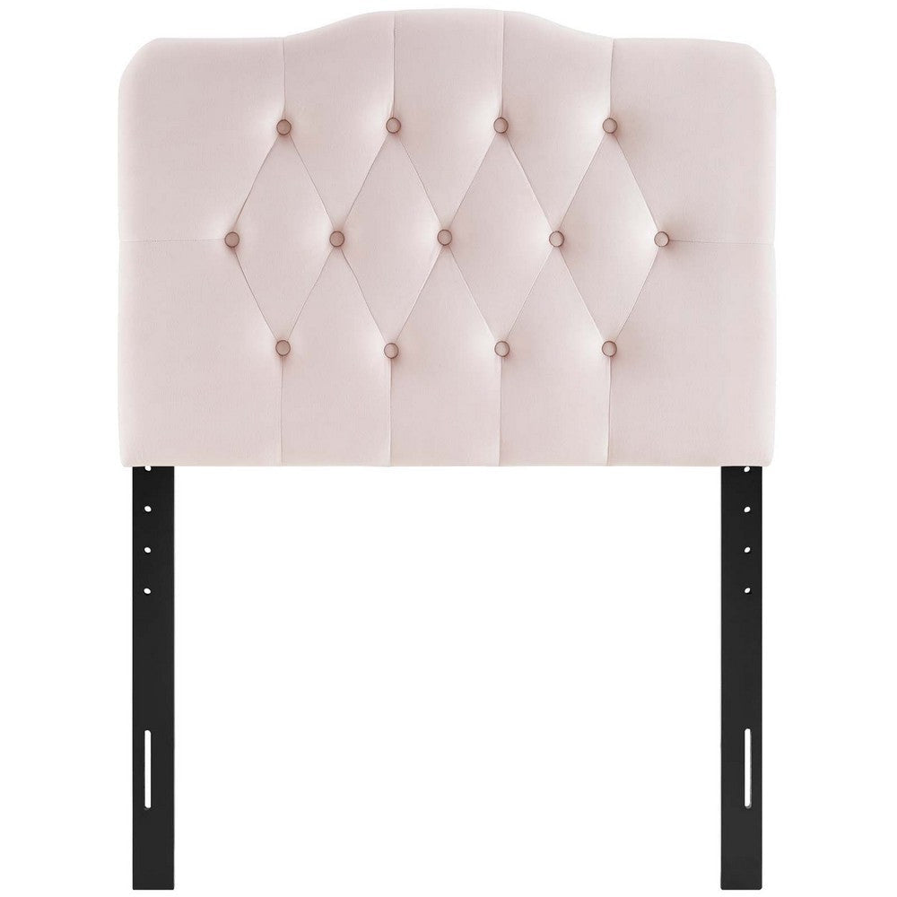 Modway Annabel Diamond Tufted Performance Velvet Twin Headboard in Pink MDY-MOD-6126-PNK
