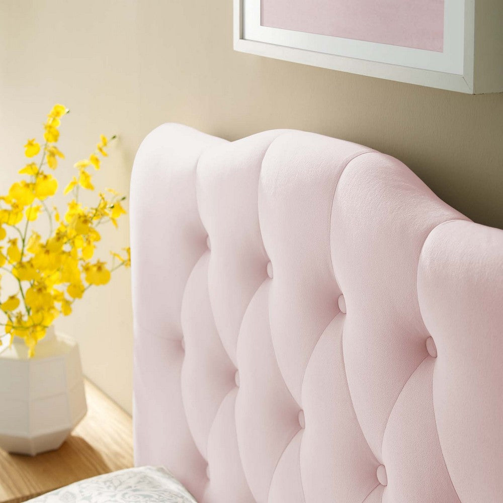 Modway Annabel Diamond Tufted Performance Velvet Twin Headboard in Pink MDY-MOD-6126-PNK