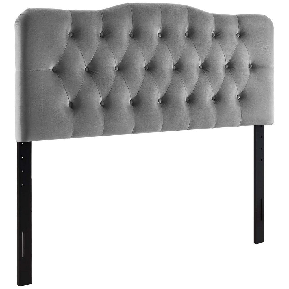Modway Annabel Diamond Tufted Performance Velvet Queen Headboard in Gray MDY-MOD-6129-GRY