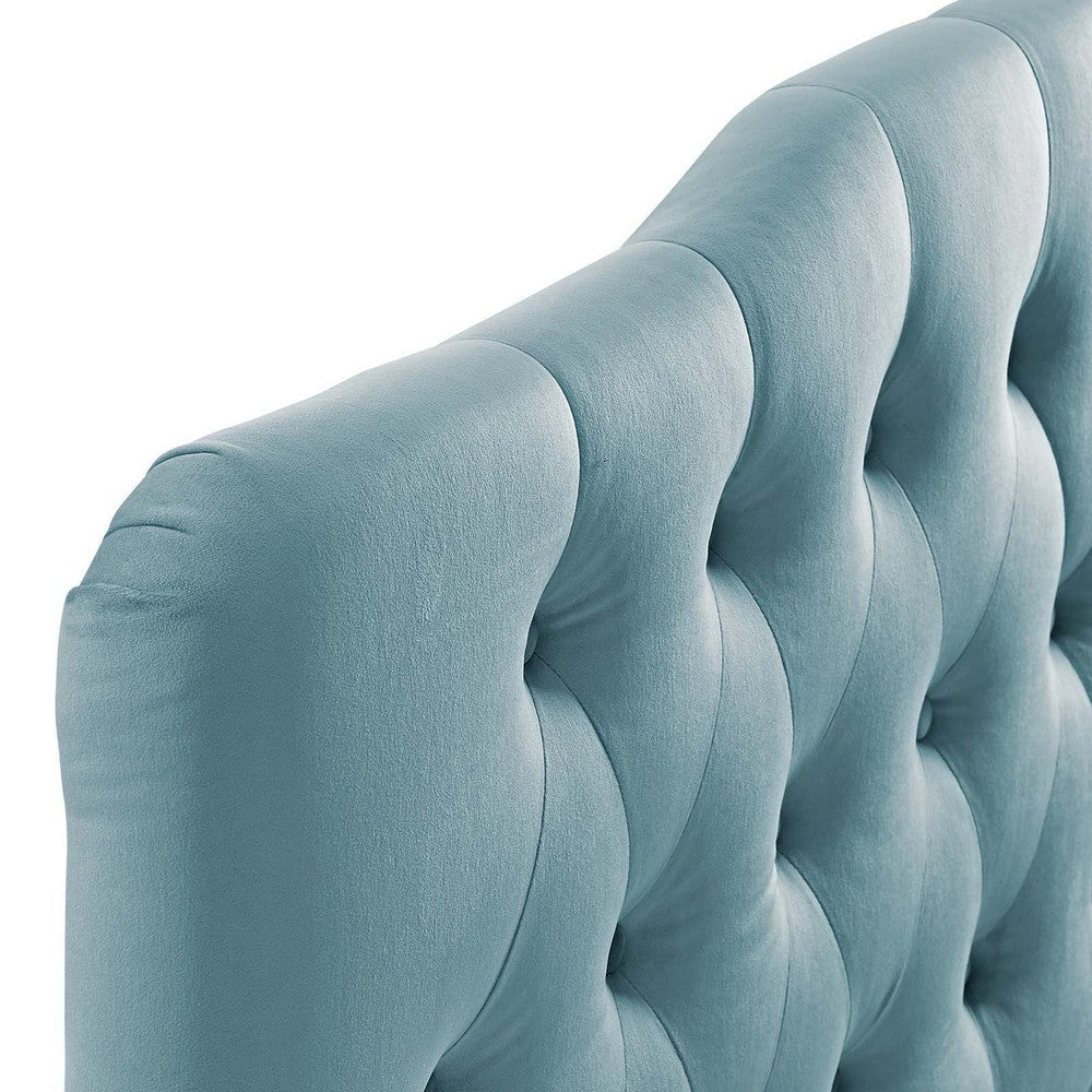 Modway Annabel Diamond Tufted Performance Velvet Queen Headboard in Light Blue MDY-MOD-6129-LBU