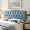 Modway Annabel Diamond Tufted Performance Velvet Queen Headboard in Light Blue