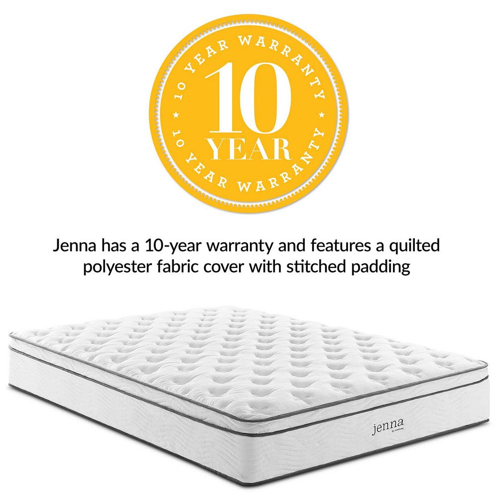 Jenna 8" Innerspring and Foam King Mattress by Modway| White