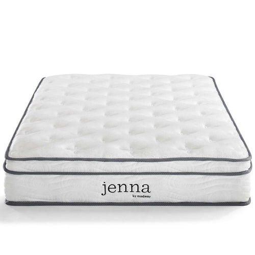 Jenna 8" Innerspring and Foam King Mattress by Modway| White
