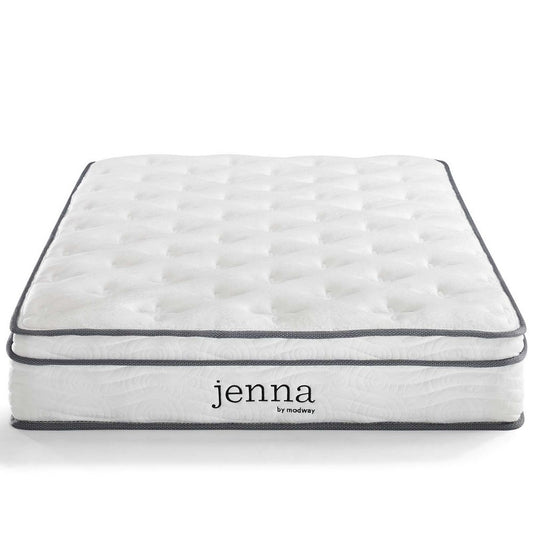 Jenna 8" Innerspring and Foam King Mattress by Modway| White