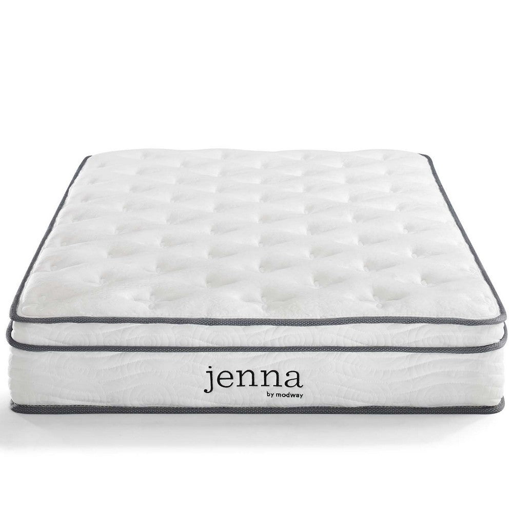 Jenna 8" Innerspring and Foam King Mattress by Modway| White