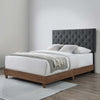 Rhiannon Diamond Tufted Upholstered Fabric Queen Bed - No Shipping Charges