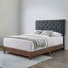 Modway Rhiannon Diamond Tufted Upholstered Fabric Queen Bed Walnut Gray MDY-MOD-6146-WAL-GRY