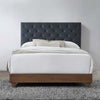 Rhiannon Diamond Tufted Upholstered Performance Velvet Queen Bed by Modway| Gray