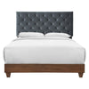 Rhiannon Diamond Tufted Upholstered Performance Velvet Queen Bed - No Shipping Charges