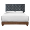 Rhiannon Diamond Tufted Upholstered Performance Velvet Queen Bed by Modway| Gray