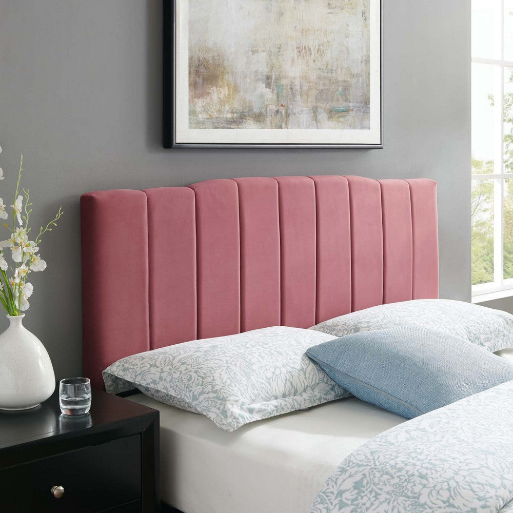 Camilla Channel Tufted King/California King Performance Velvet Headboard - No Shipping Charges