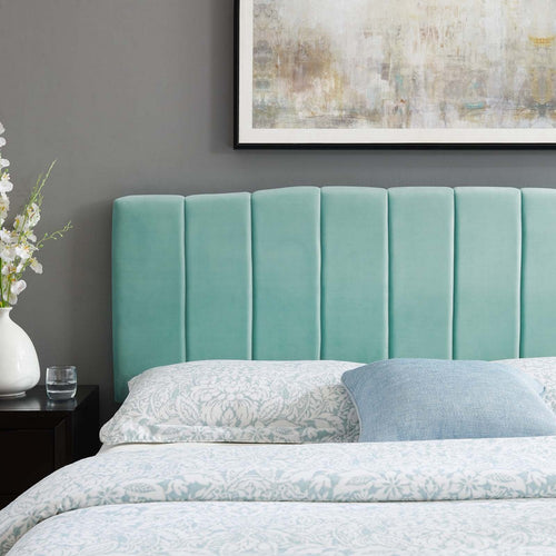 Camilla Channel Tufted Performance Velvet King/California King Headboard by Modway| Green