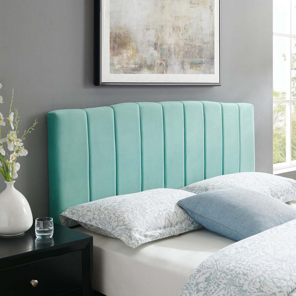 Camilla Channel Tufted Performance Velvet King/California King Headboard by Modway| Green