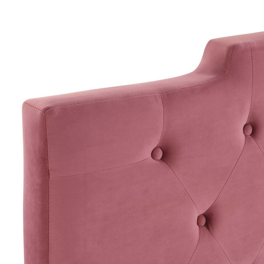 Modway Juliet Tufted Performance Velvet Headboard Twin Dusty Rose MDY-MOD-6184-DUS